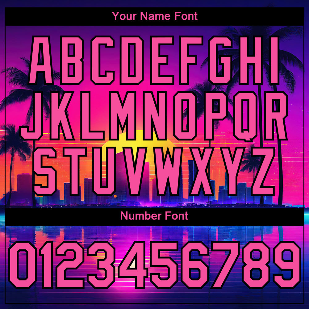 Custom Purple Pink-Black 3D Miami Palm Trees City Edition Authentic Baseball Jersey - Sky-Custom