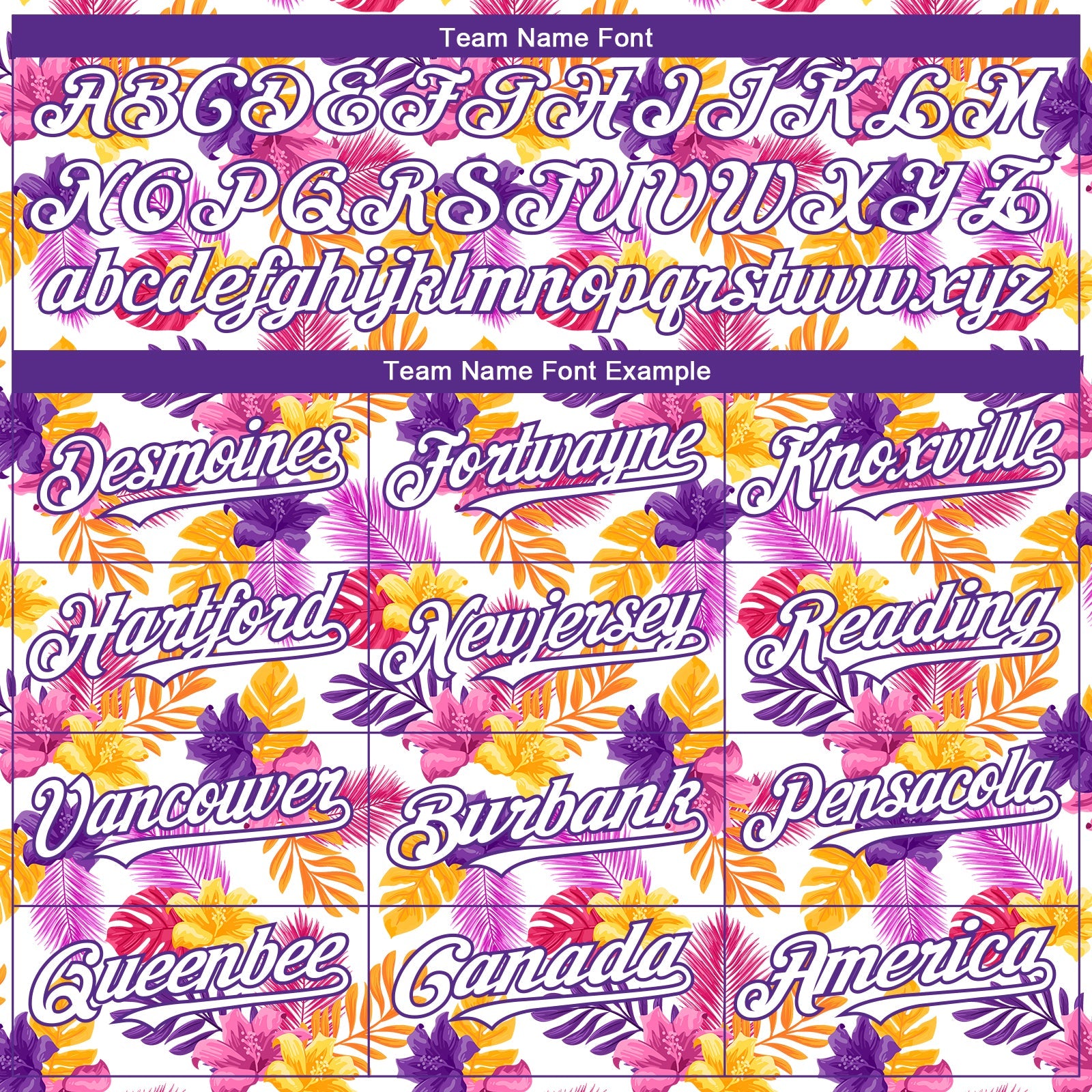 Custom White Purple 3D Pattern Design Tropical Flower And Hawaii Palm Leaves Authentic Baseball Jersey - Sky-Custom