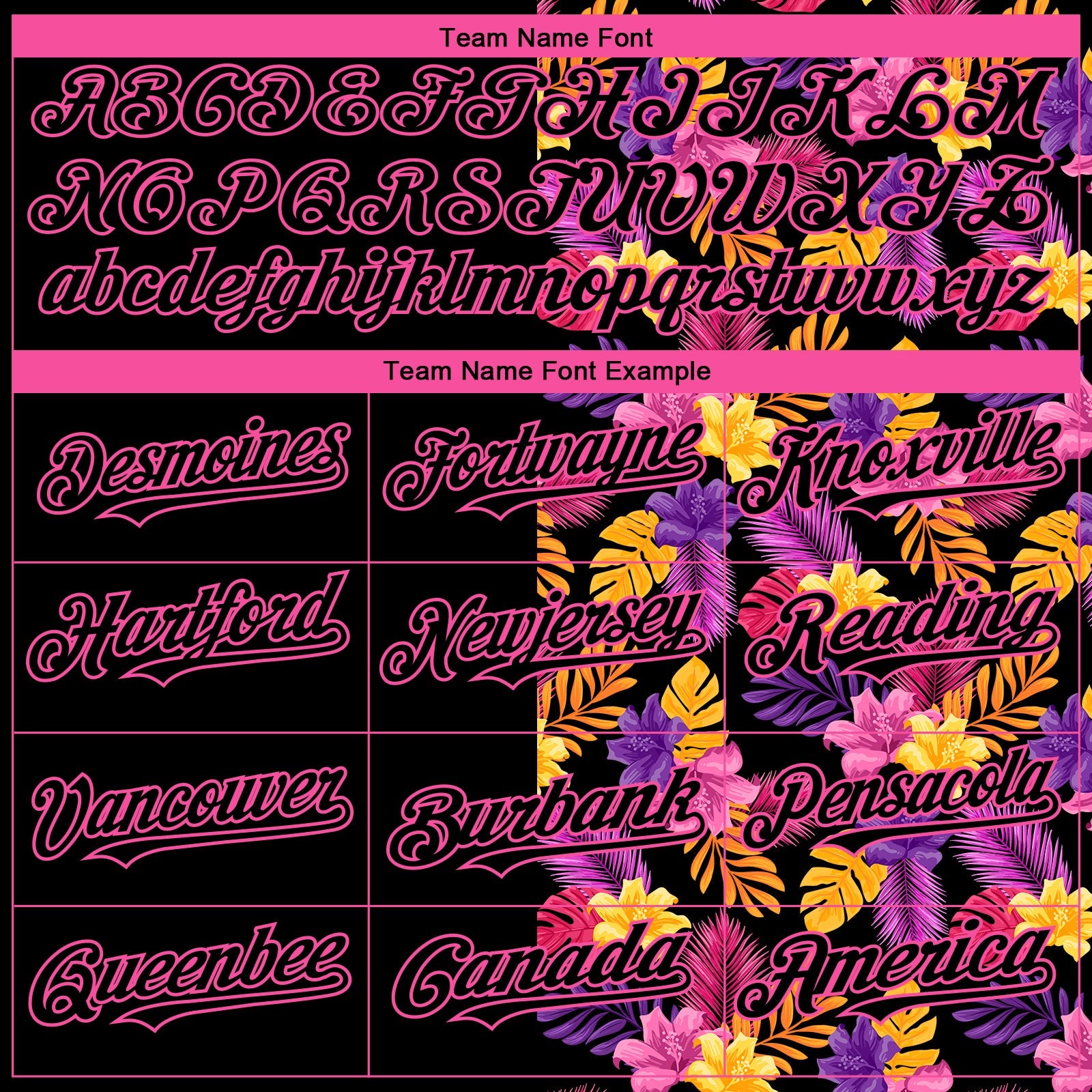 Custom Black Pink 3D Pattern Design Tropical Flower And Hawaii Palm Leaves Authentic Baseball Jersey - Sky-Custom