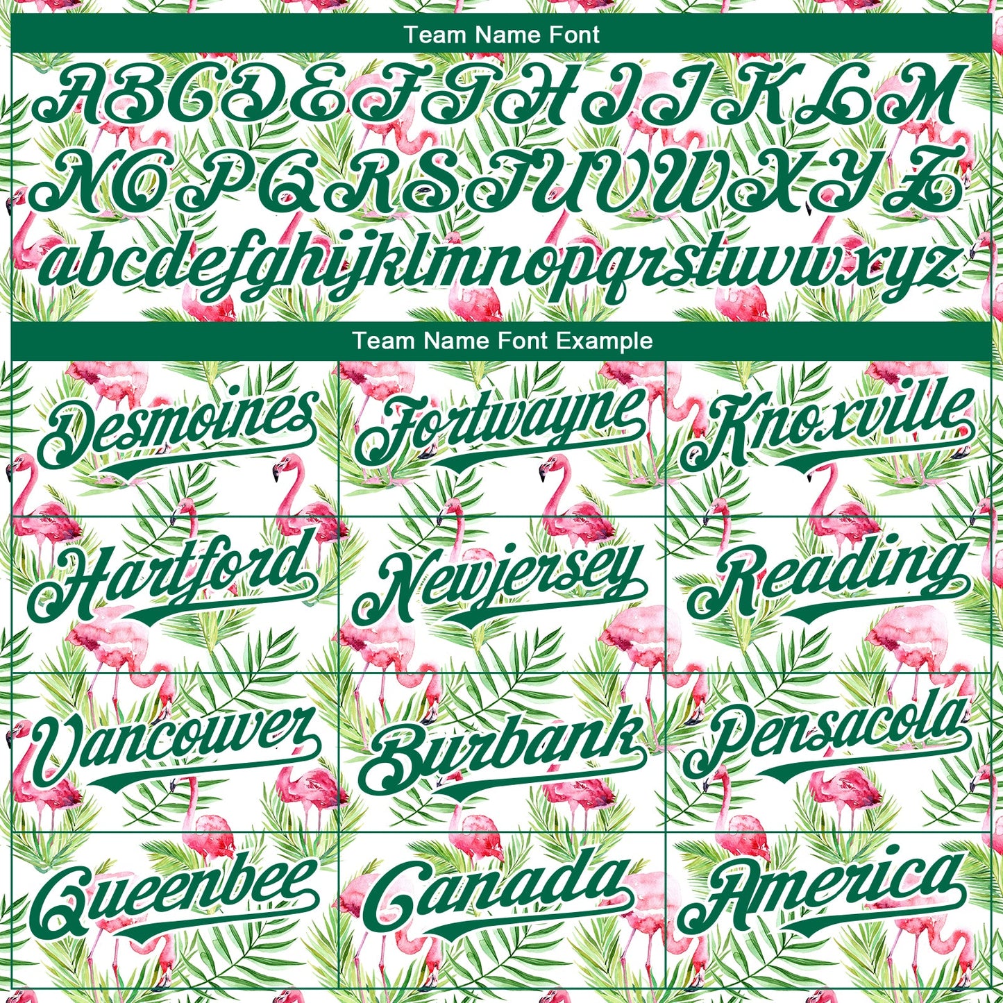 Custom White Kelly Green 3D Pattern Design Tropical Hawaii Palm Leaves And Flamingo Authentic Baseball Jersey - Sky-Custom