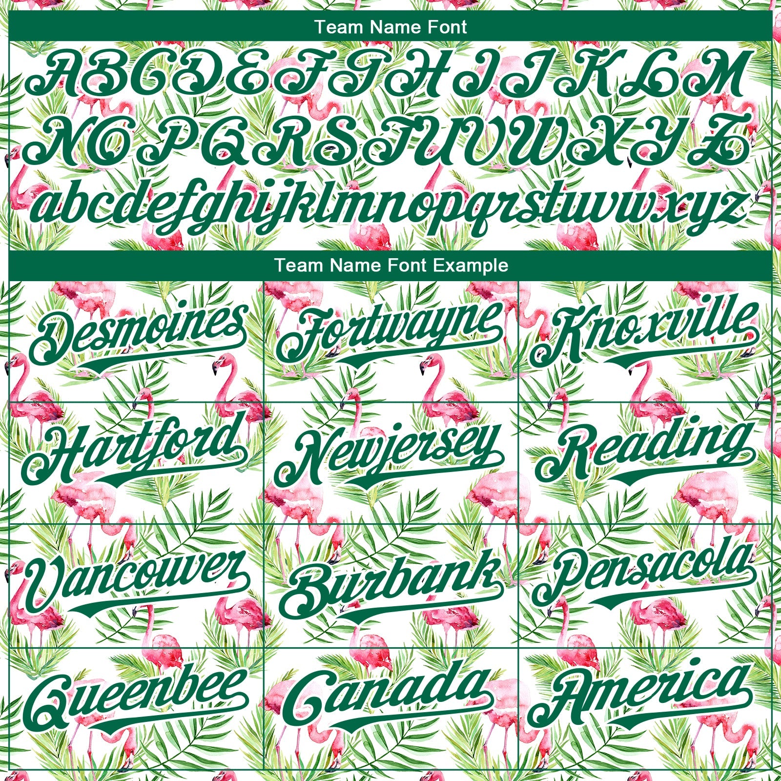 Custom White Kelly Green 3D Pattern Design Tropical Hawaii Palm Leaves And Flamingo Authentic Baseball Jersey - Sky-Custom