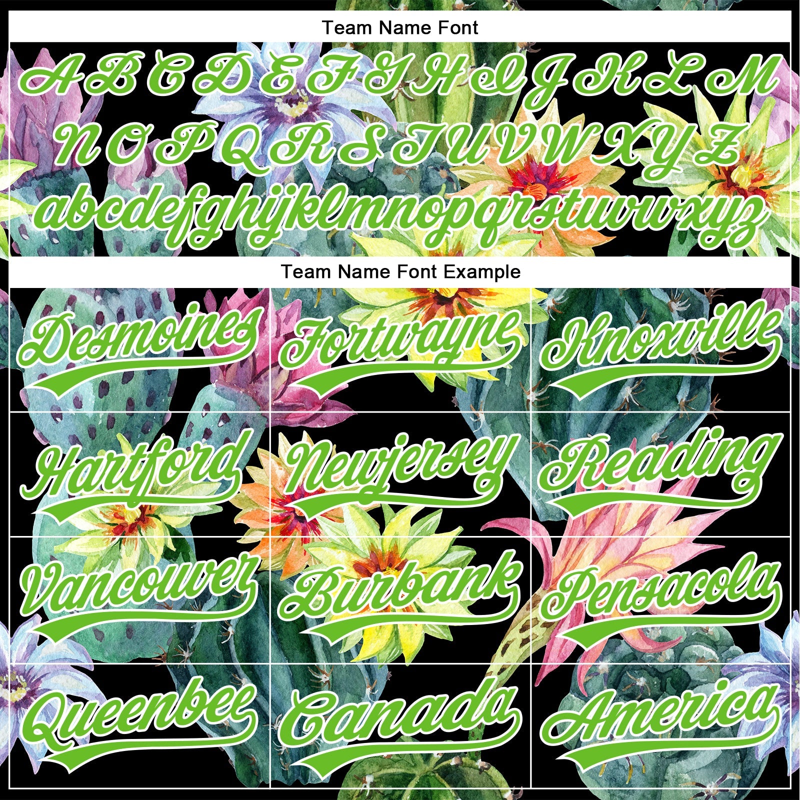 Custom Black Aurora Green-White 3D Pattern Design Cactus Festival Authentic Baseball Jersey - Sky-Custom