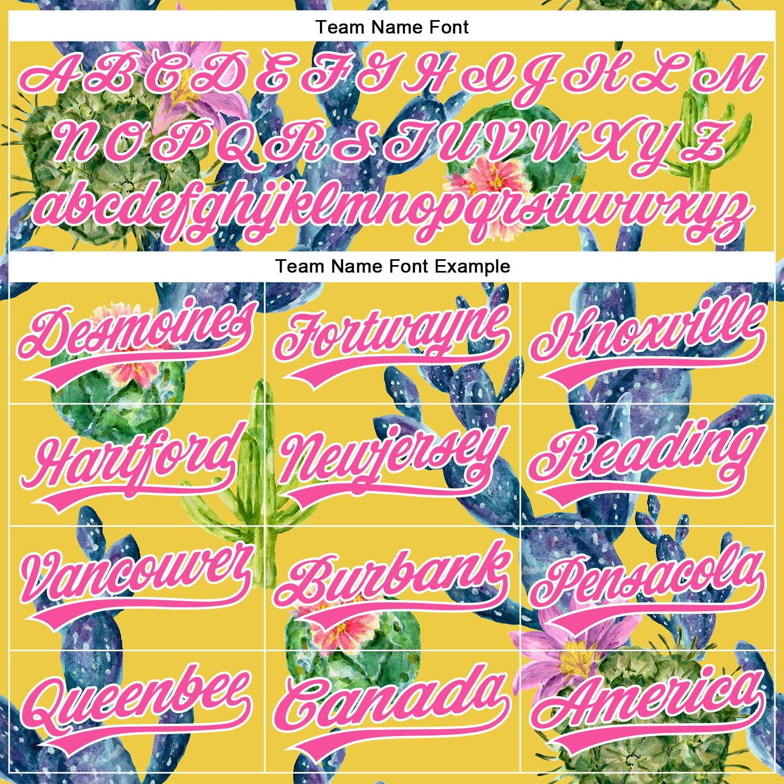 Custom Yellow Pink-White 3D Pattern Design Cactus Festival Authentic Baseball Jersey - Sky-Custom