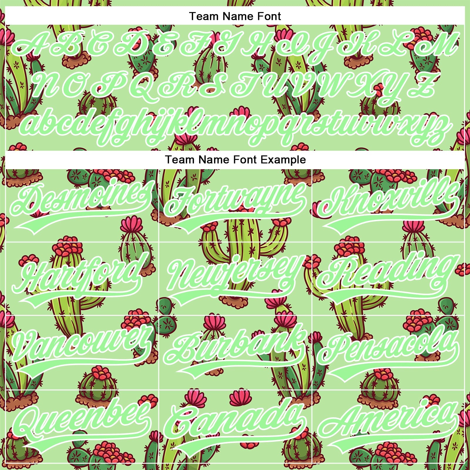 Custom Green Pea Green-White 3D Pattern Design Cactus Festival Authentic Baseball Jersey - Sky-Custom