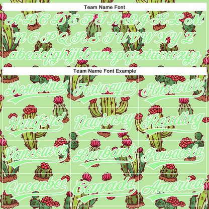 Custom Green Pea Green-White 3D Pattern Design Cactus Festival Authentic Baseball Jersey - Sky-Custom