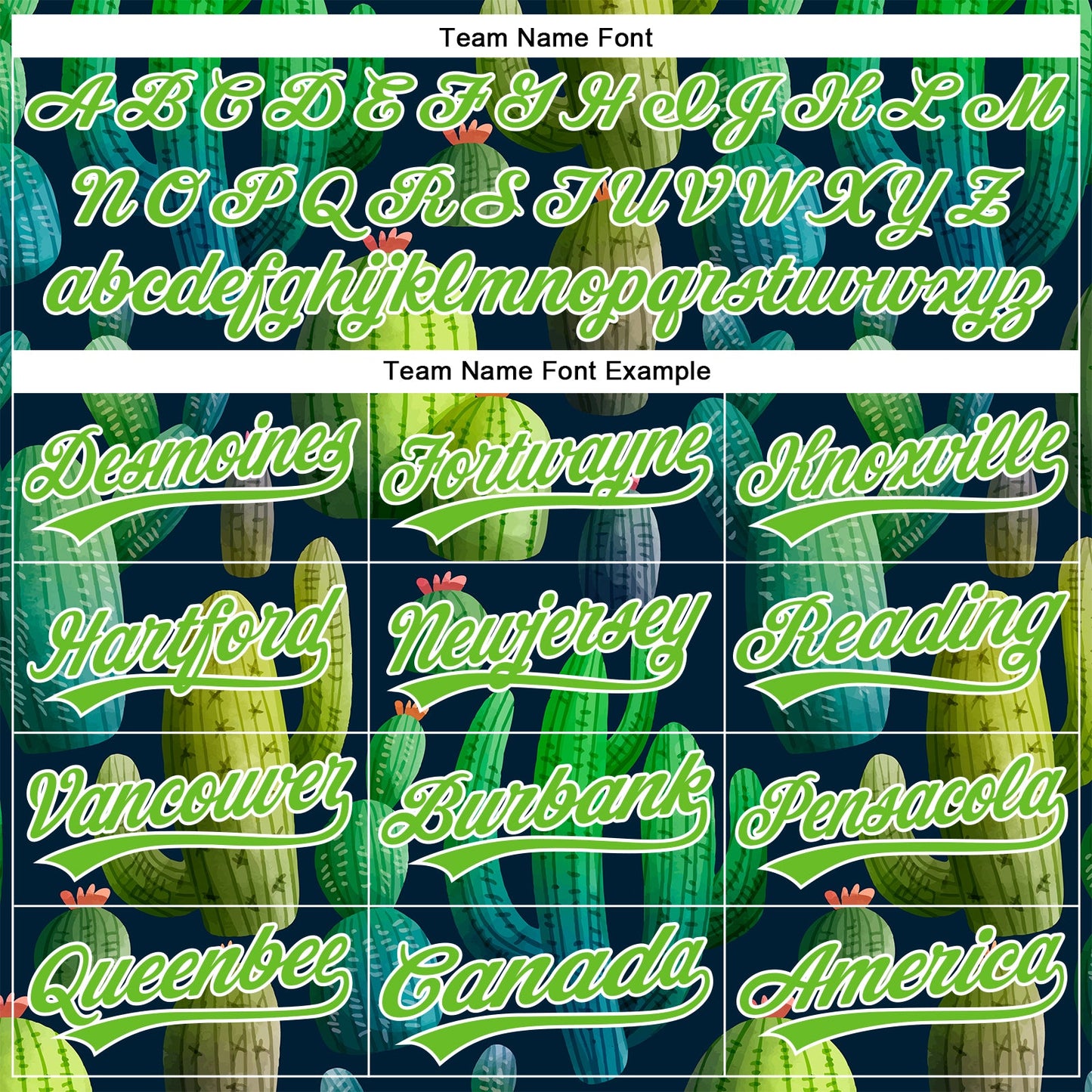Custom Navy Aurora Green-White 3D Pattern Design Cactus Festival Authentic Baseball Jersey - Sky-Custom