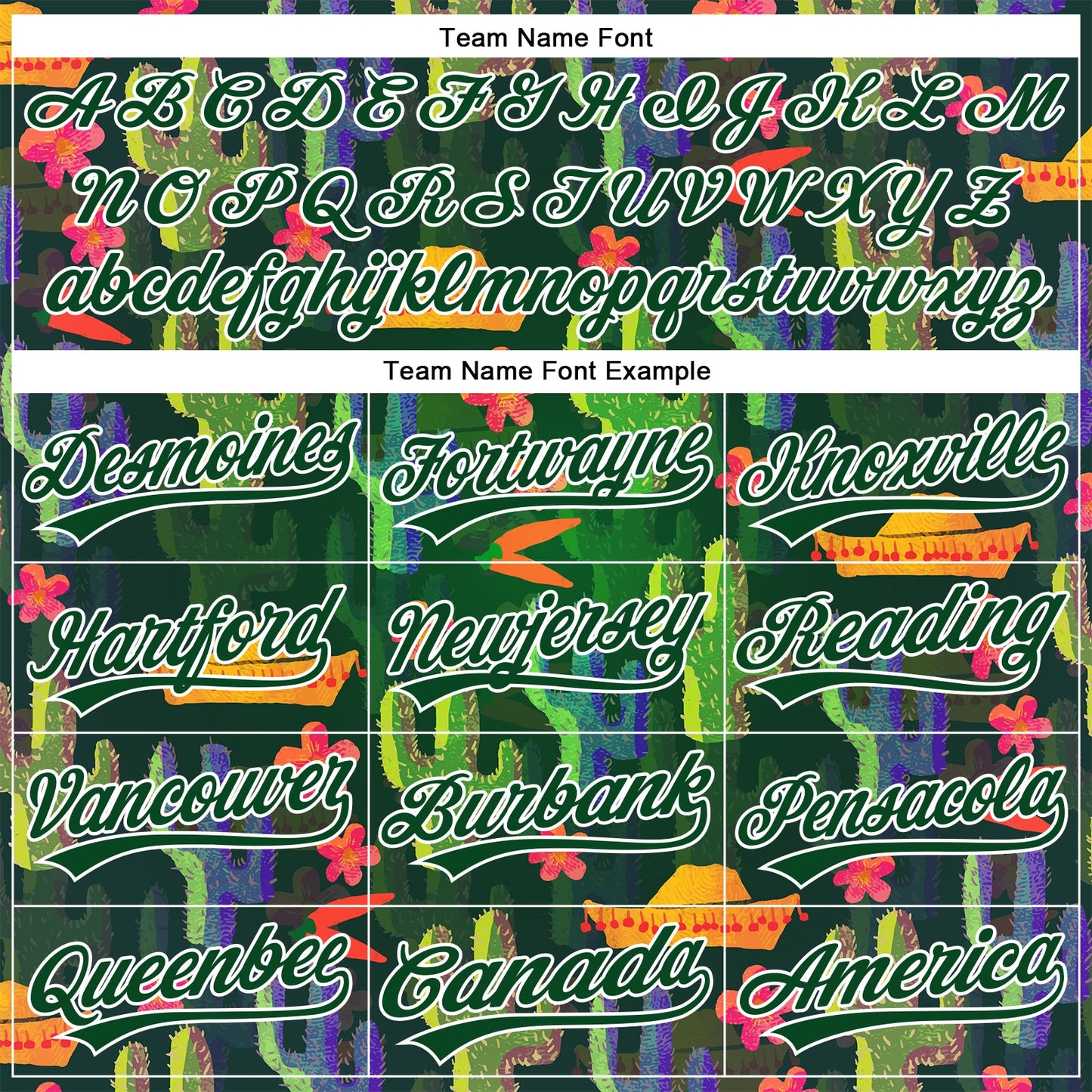 Custom Green White 3D Pattern Design Cactus Festival Authentic Baseball Jersey - Sky-Custom
