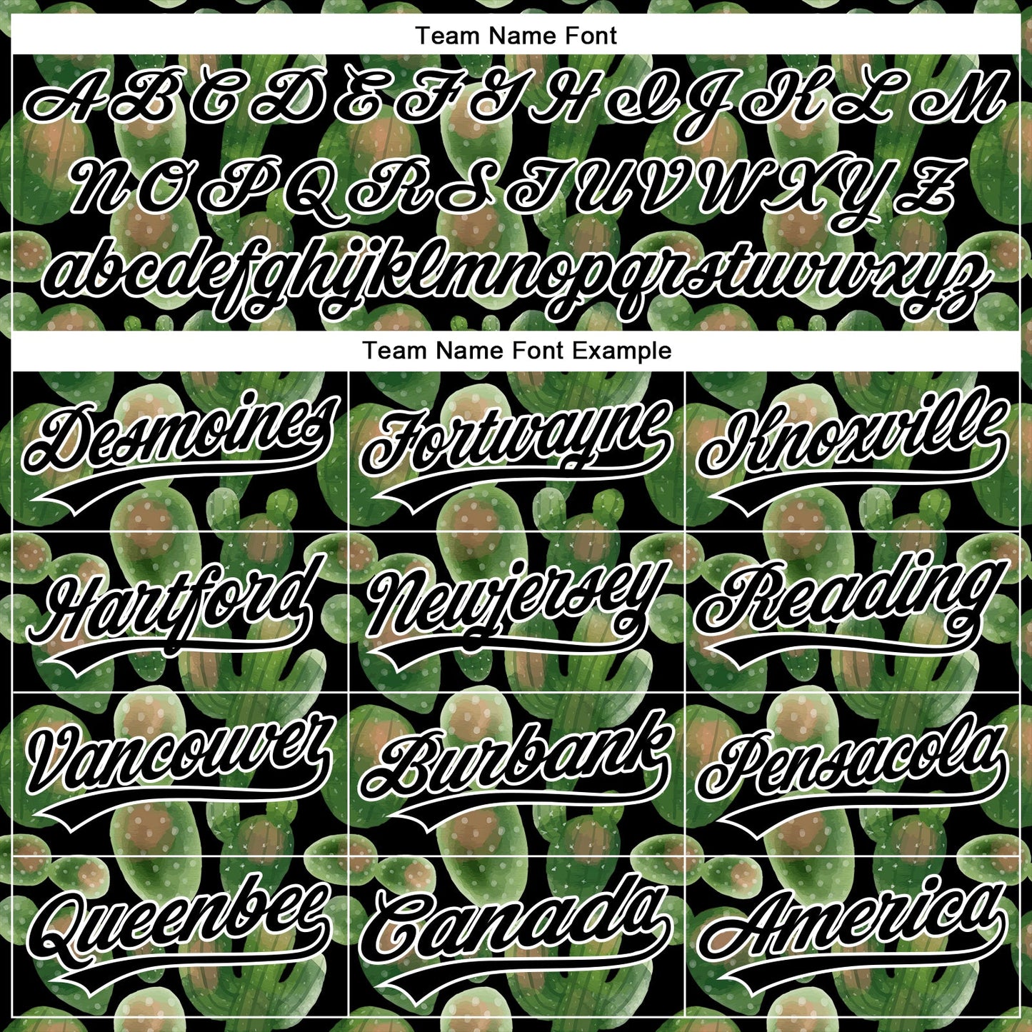 Custom Black White 3D Pattern Design Cactus Festival Authentic Baseball Jersey - Sky-Custom