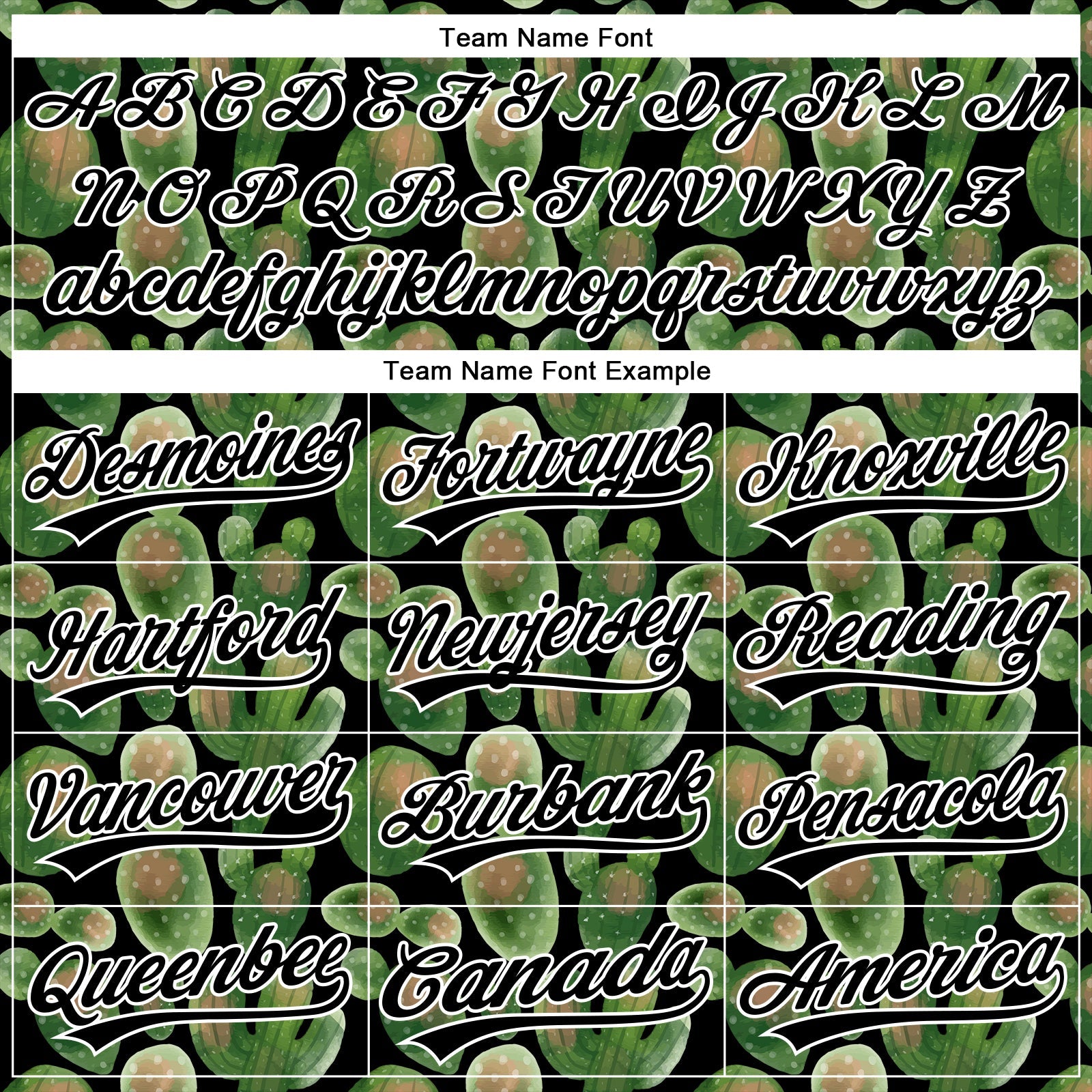 Custom Black White 3D Pattern Design Cactus Festival Authentic Baseball Jersey - Sky-Custom