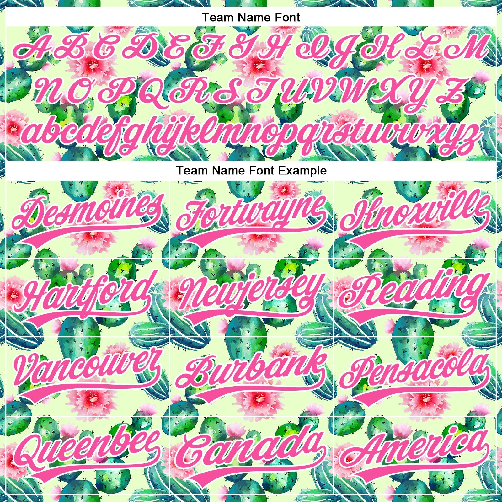 Custom Green Pink-White 3D Pattern Design Cactus Festival Authentic Baseball Jersey - Sky-Custom