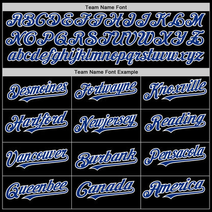 Custom Black Royal-White 3D Pattern Design Gradient Style Twinkle Star Authentic Baseball Jersey - Sky-Custom