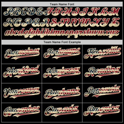 Custom Black Vintage USA Flag Red-Cream 3D Pattern Design Gradient Style Twinkle Star Authentic Baseball Jersey - Sky-Custom