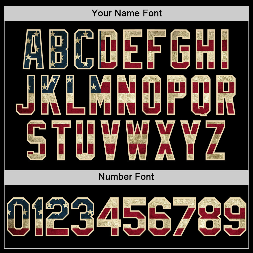 Custom Black Vintage USA Flag Red-Cream 3D Pattern Design Gradient Style Twinkle Star Authentic Baseball Jersey - Sky-Custom