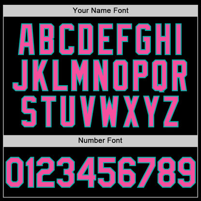 Custom Black Pink-Aqua 3D Pattern Design Gradient Style Twinkle Star Authentic Baseball Jersey - Sky-Custom