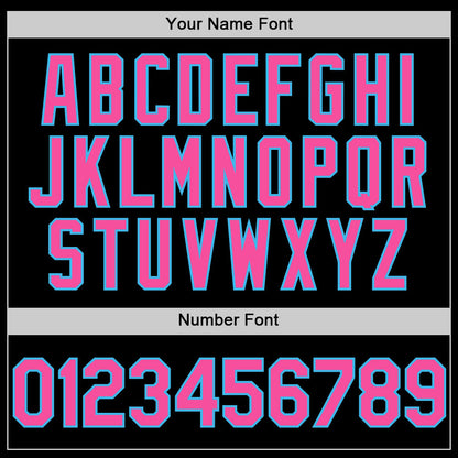 Custom Black Pink-Sky Blue 3D Pattern Design Gradient Style Twinkle Star Authentic Baseball Jersey - Sky-Custom