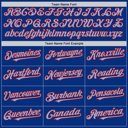 Custom Royal Light Blue-Red 3D Pattern Design Gradient Style Twinkle Star Authentic Baseball Jersey - Sky-Custom