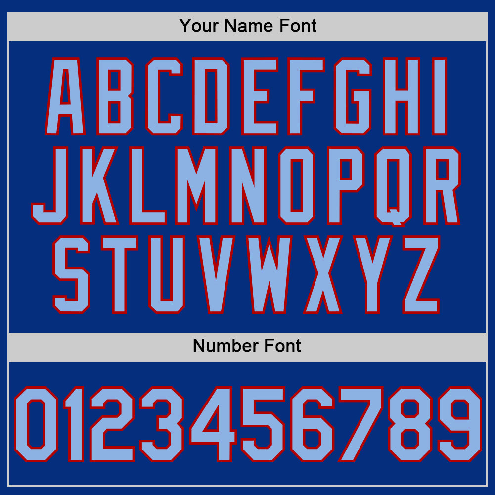 Custom Royal Light Blue-Red 3D Pattern Design Gradient Style Twinkle Star Authentic Baseball Jersey - Sky-Custom