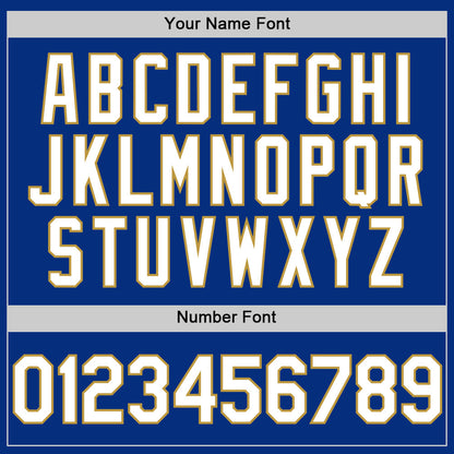 Custom Royal White-Old Gold 3D Pattern Design Gradient Style Twinkle Star Authentic Baseball Jersey - Sky-Custom