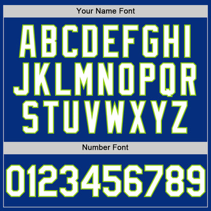 Custom Royal White-Neon Green 3D Pattern Design Gradient Style Twinkle Star Authentic Baseball Jersey - Sky-Custom