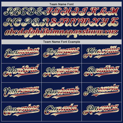 Custom Navy Vintage USA Flag-Cream 3D Pattern Design Gradient Style Twinkle Star Authentic Baseball Jersey - Sky-Custom