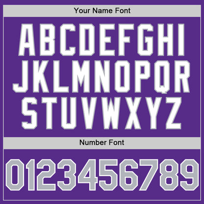 Custom Purple Gray-White 3D Pattern Design Gradient Style Twinkle Star Authentic Baseball Jersey - Sky-Custom