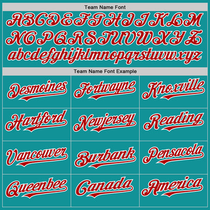 Custom Teal Red-White 3D Pattern Design Gradient Style Twinkle Star Authentic Baseball Jersey - Sky-Custom