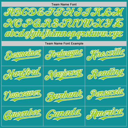 Custom Teal Neon Green-White 3D Pattern Design Gradient Style Twinkle Star Authentic Baseball Jersey - Sky-Custom