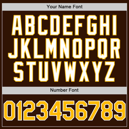 Custom Brown Gold-White 3D Pattern Design Gradient Style Twinkle Star Authentic Baseball Jersey - Sky-Custom