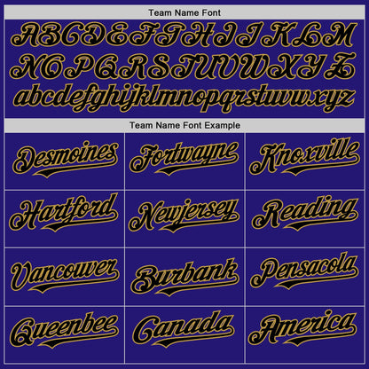 Custom Dark Purple Black-Old Gold 3D Pattern Design Gradient Style Twinkle Star Authentic Baseball Jersey - Sky-Custom