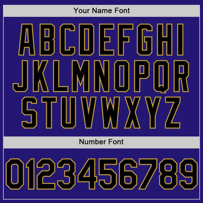 Custom Dark Purple Black-Old Gold 3D Pattern Design Gradient Style Twinkle Star Authentic Baseball Jersey - Sky-Custom