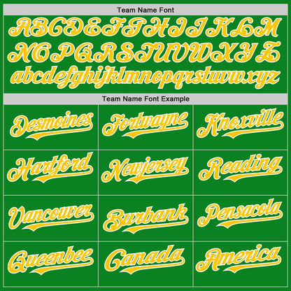 Custom Grass Green Yellow-White 3D Pattern Design Gradient Style Twinkle Star Authentic Baseball Jersey - Sky-Custom