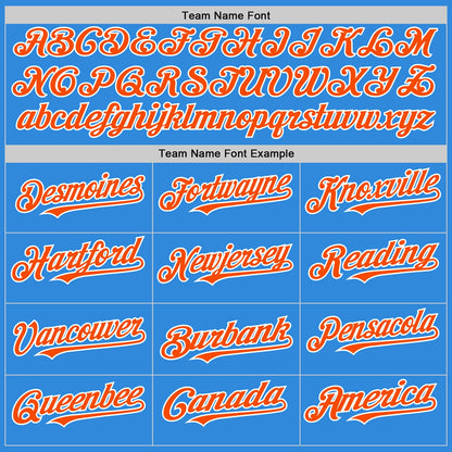 Custom Electric Blue Orange-White 3D Pattern Design Gradient Style Twinkle Star Authentic Baseball Jersey - Sky-Custom