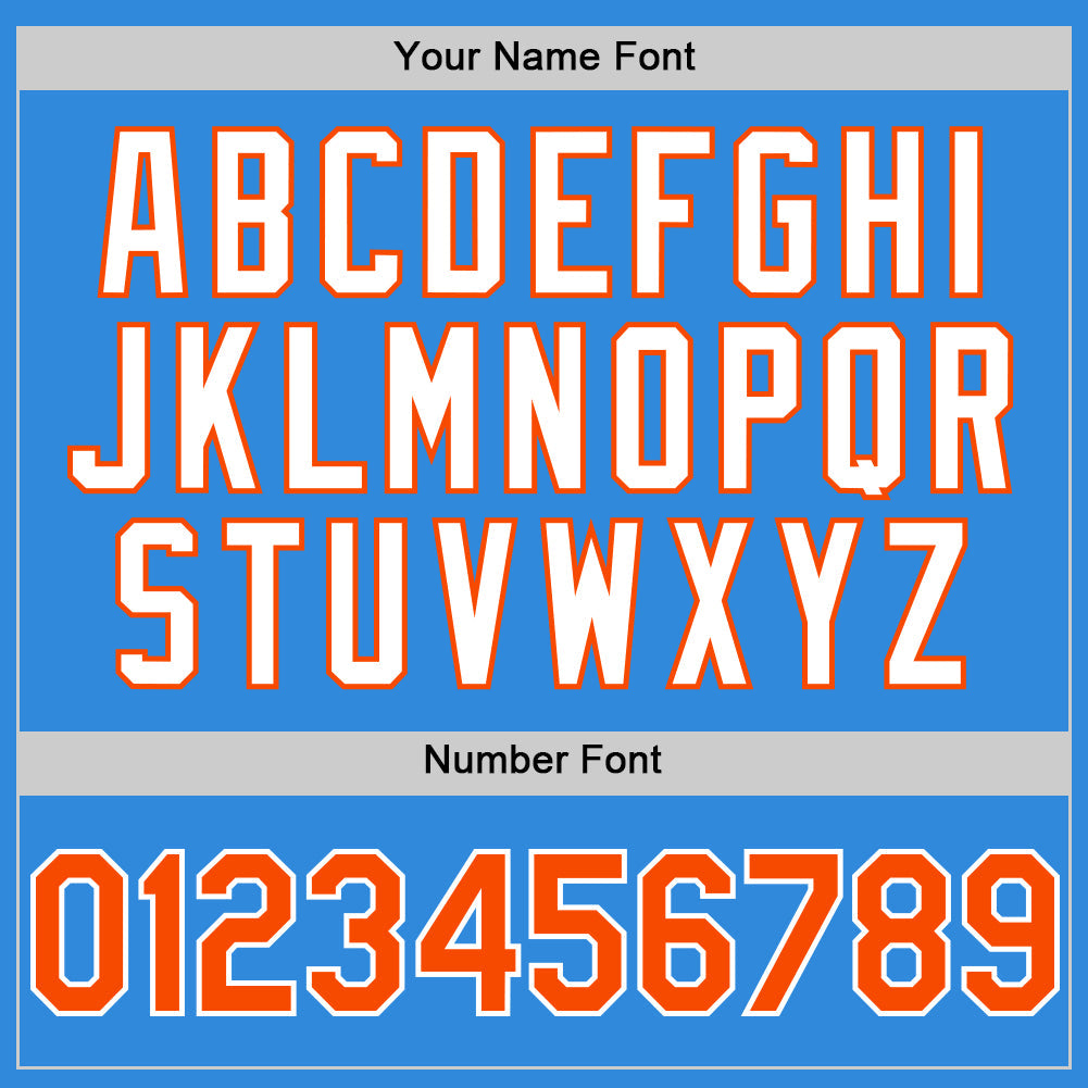 Custom Electric Blue Orange-White 3D Pattern Design Gradient Style Twinkle Star Authentic Baseball Jersey - Sky-Custom