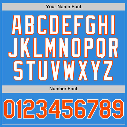 Custom Electric Blue Orange-White 3D Pattern Design Gradient Style Twinkle Star Authentic Baseball Jersey - Sky-Custom