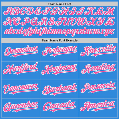 Custom Electric Blue Pink-White 3D Pattern Design Gradient Style Twinkle Star Authentic Baseball Jersey - Sky-Custom