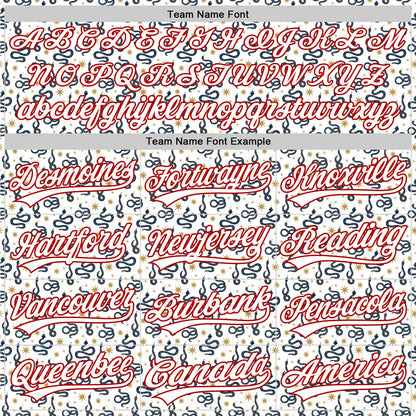 Custom White Red 3D Pattern Design Animal Cat Authentic Baseball Jersey - Sky-Custom