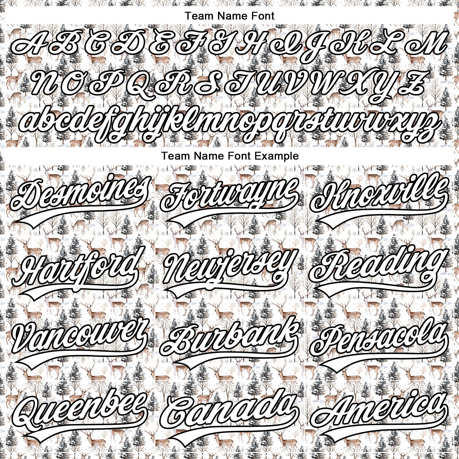 Custom White Black 3D Pattern Design Animal Deer Authentic Baseball Jersey - Sky-Custom