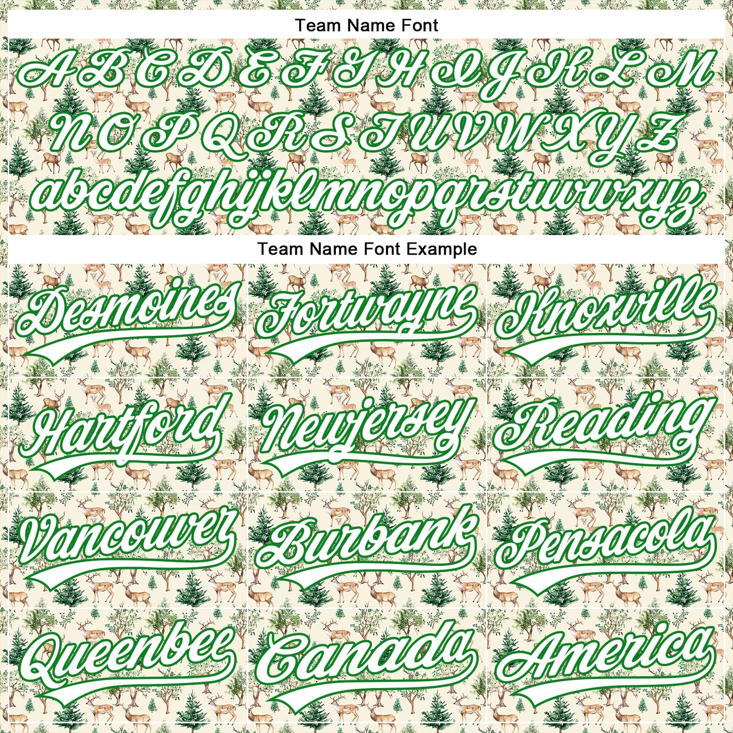 Custom Cream White-Grass Green 3D Pattern Design Animal Deer Authentic Baseball Jersey - Sky-Custom
