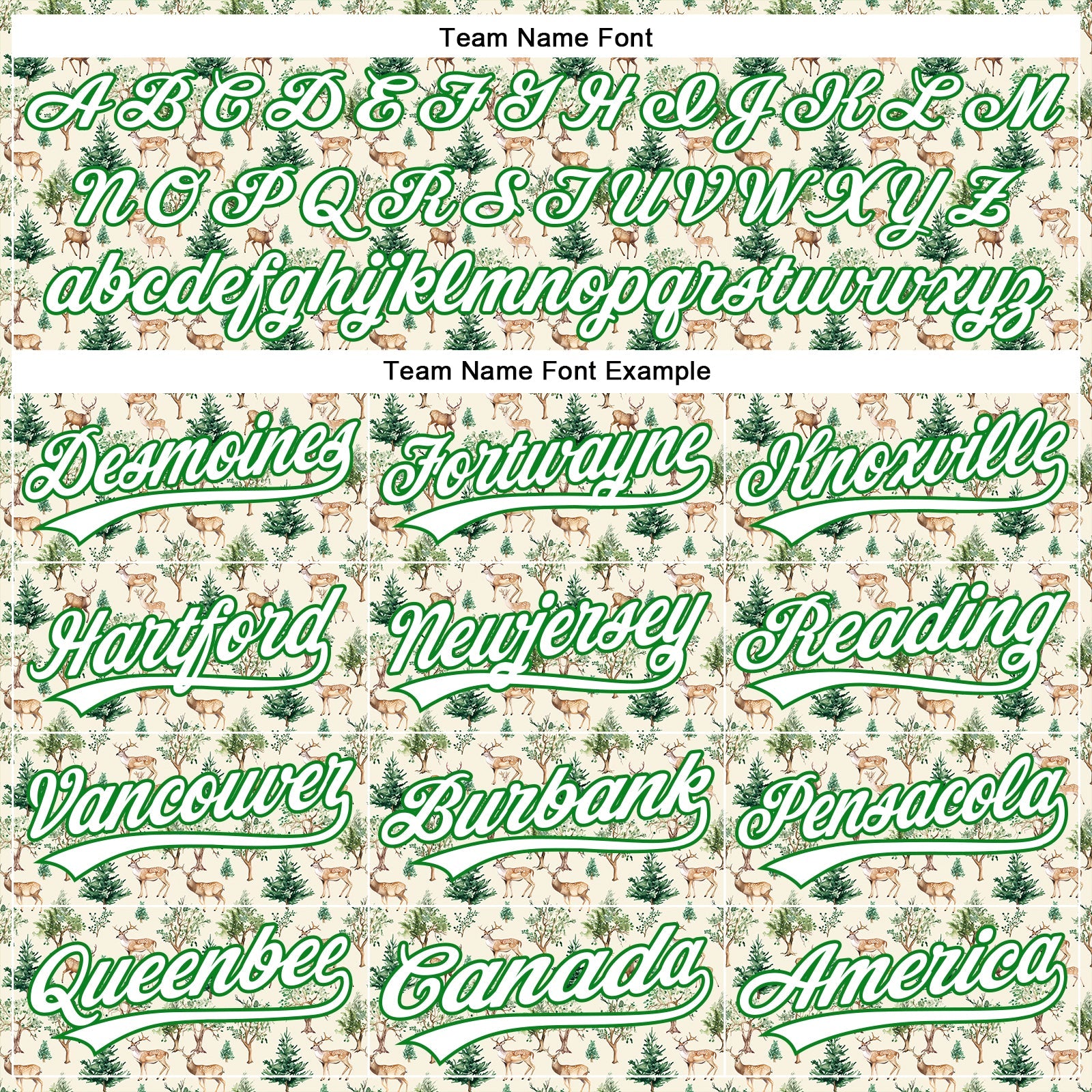 Custom Cream White-Grass Green 3D Pattern Design Animal Deer Authentic Baseball Jersey - Sky-Custom