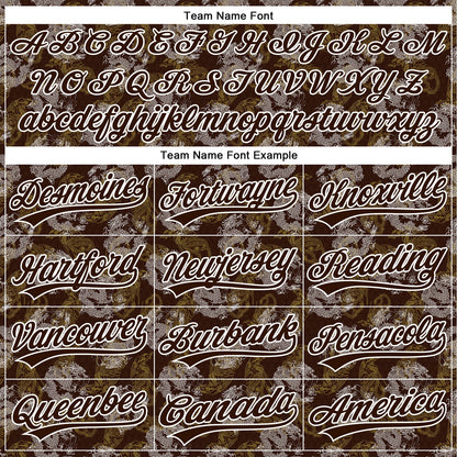 Custom Brown White 3D Pattern Design Animal Loongfeng Authentic Baseball Jersey - Sky-Custom