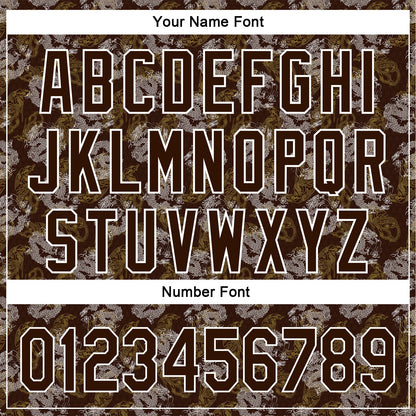 Custom Brown White 3D Pattern Design Animal Loongfeng Authentic Baseball Jersey - Sky-Custom