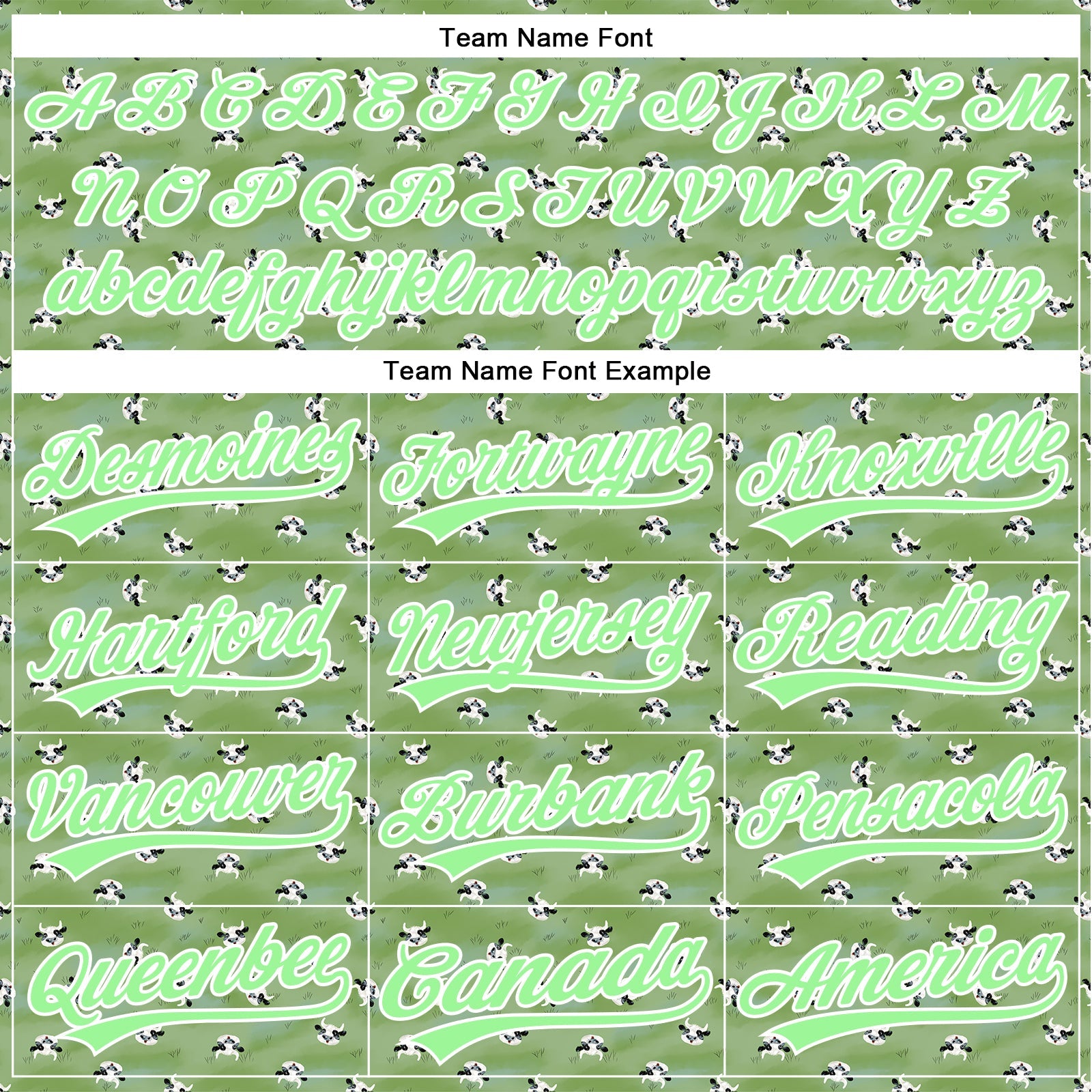 Custom Green Pea Green-White 3D Pattern Design Animal Cow Authentic Baseball Jersey - Sky-Custom