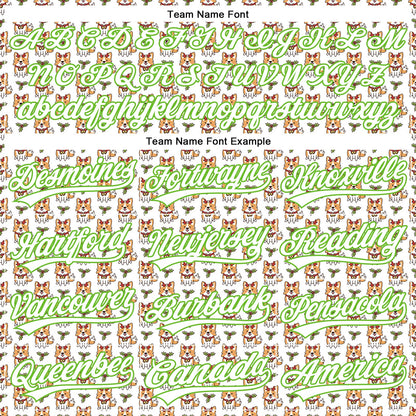 Custom White Aurora Green 3D Pattern Design Animal Dog Authentic Baseball Jersey - Sky-Custom
