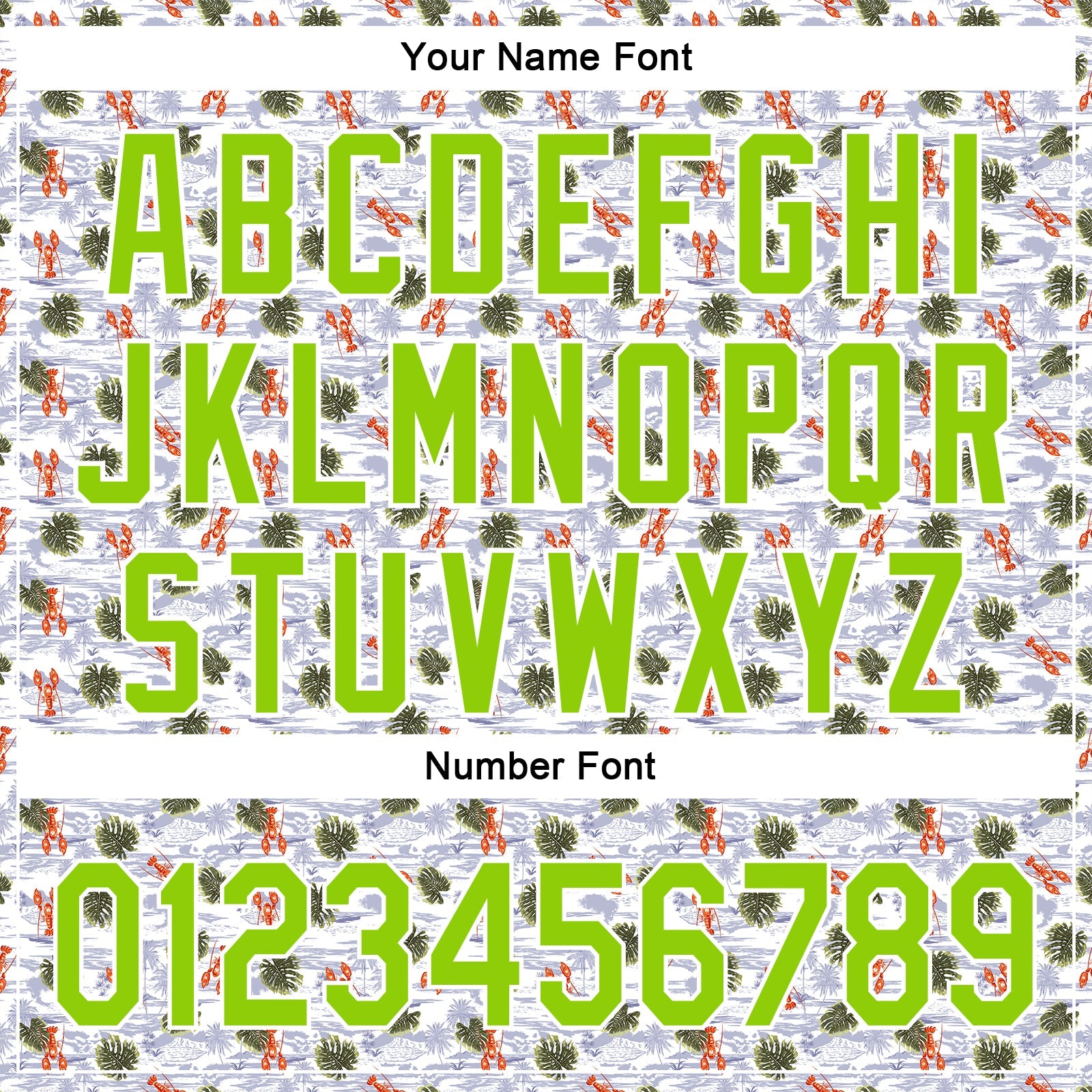 Custom White Neon Green 3D Pattern Design Animal Lobster And Hawaii Palm Trees Authentic Baseball Jersey - Sky-Custom