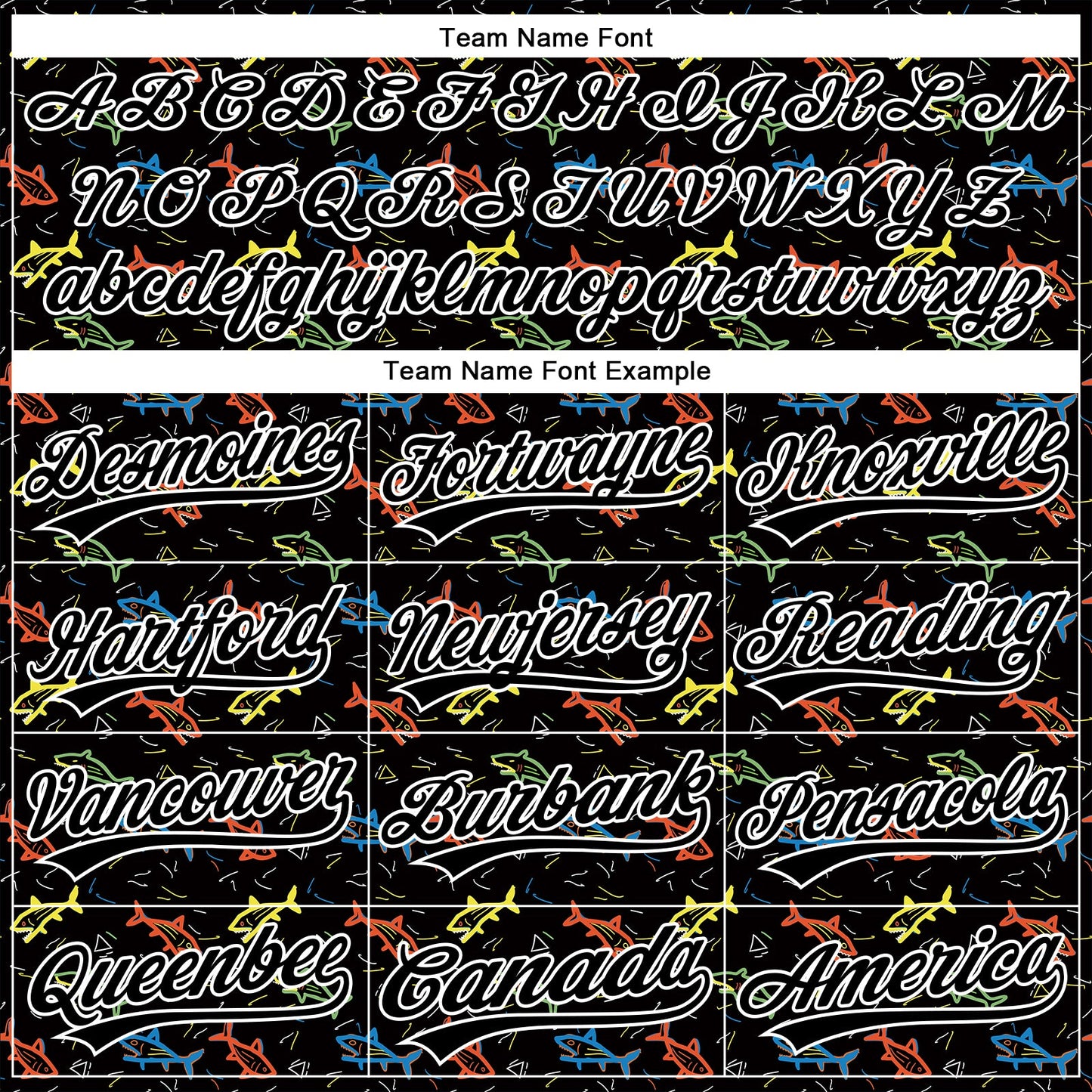 Custom Black White 3D Pattern Design Animal Fish Authentic Baseball Jersey - Sky-Custom