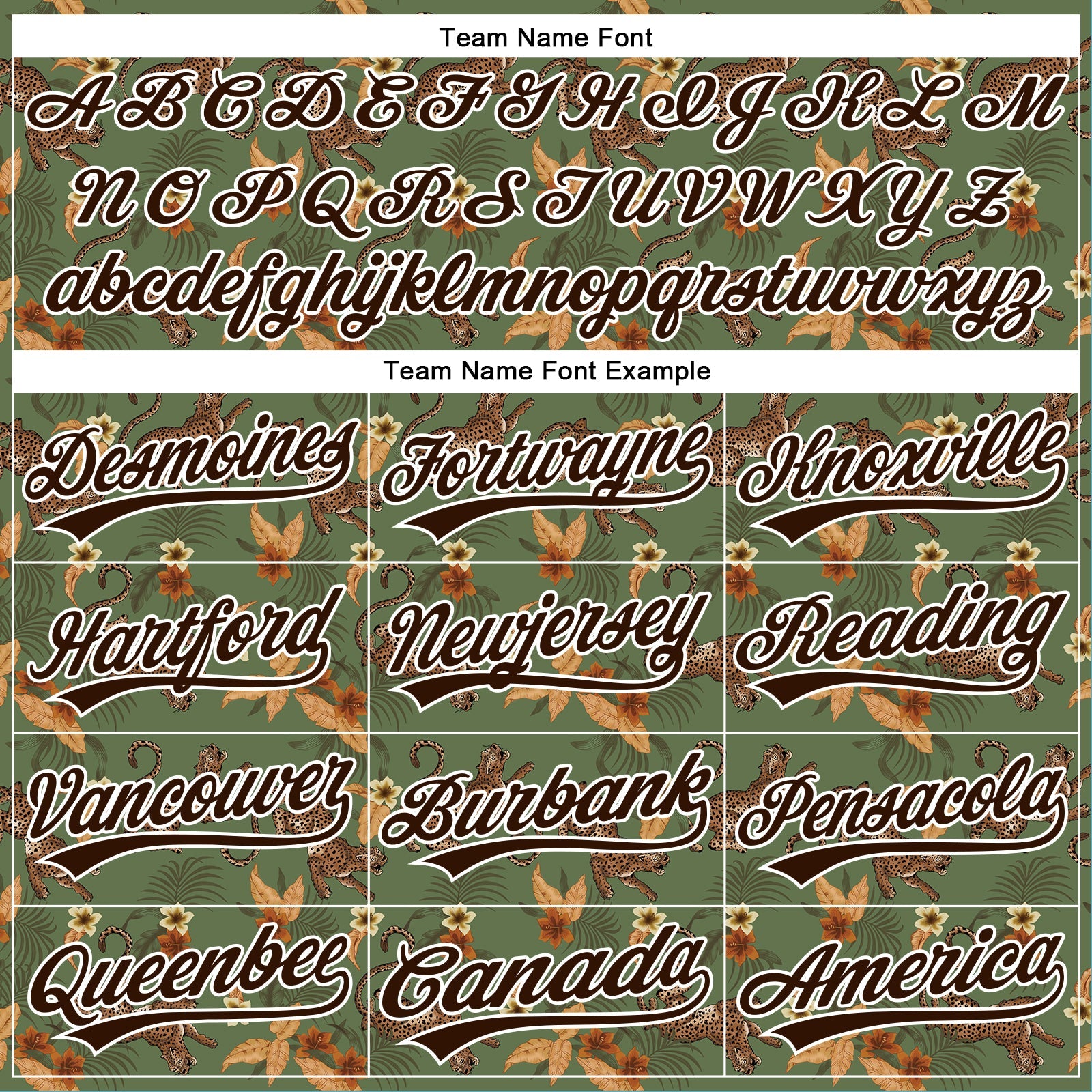 Custom Green Brown-White 3D Pattern Design Animal Leopard And Hawaii Palm Leaves Authentic Baseball Jersey - Sky-Custom