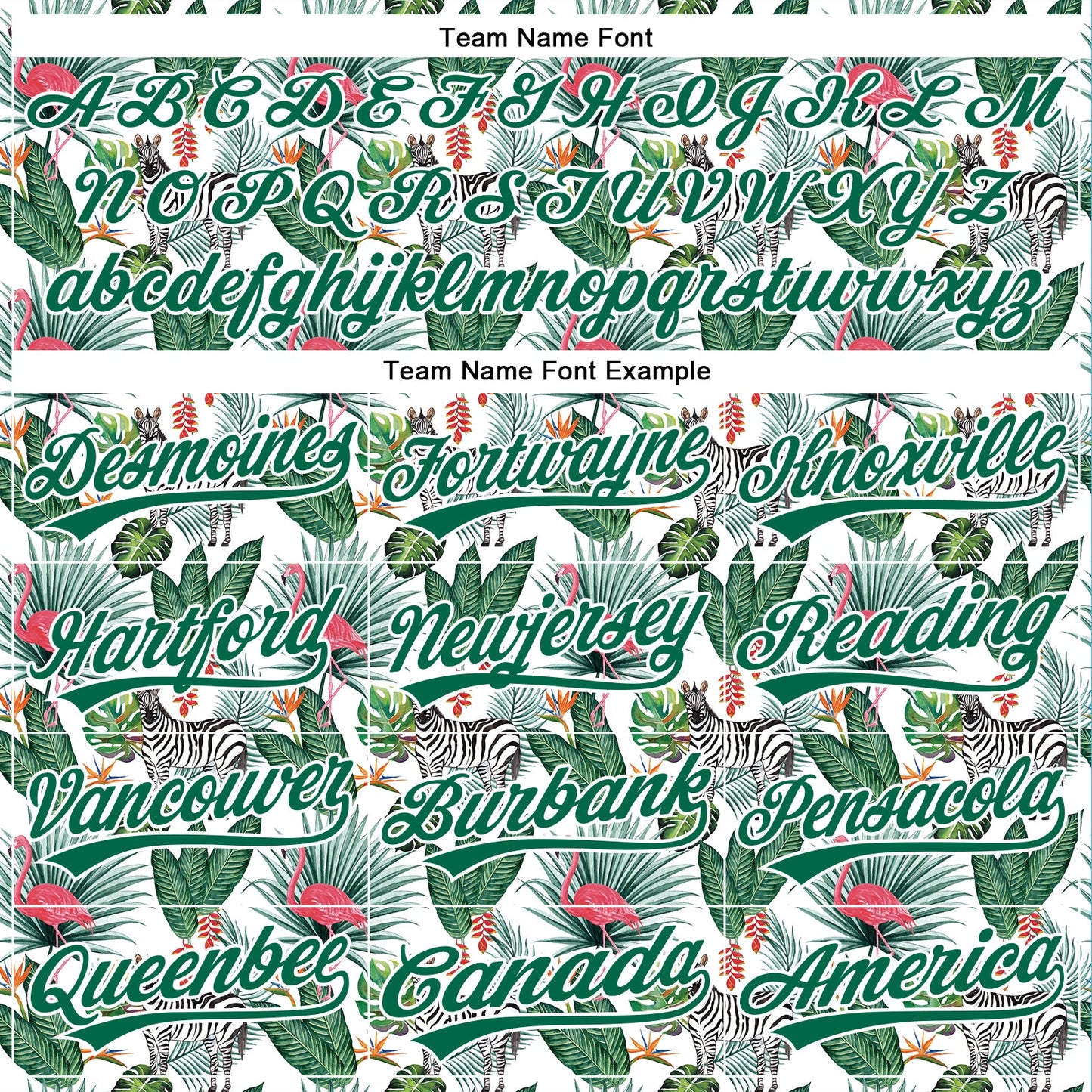 Custom White Kelly Green 3D Pattern Design Animal Zebra Flamingo And Hawaii Palm Leaves Authentic Baseball Jersey - Sky-Custom