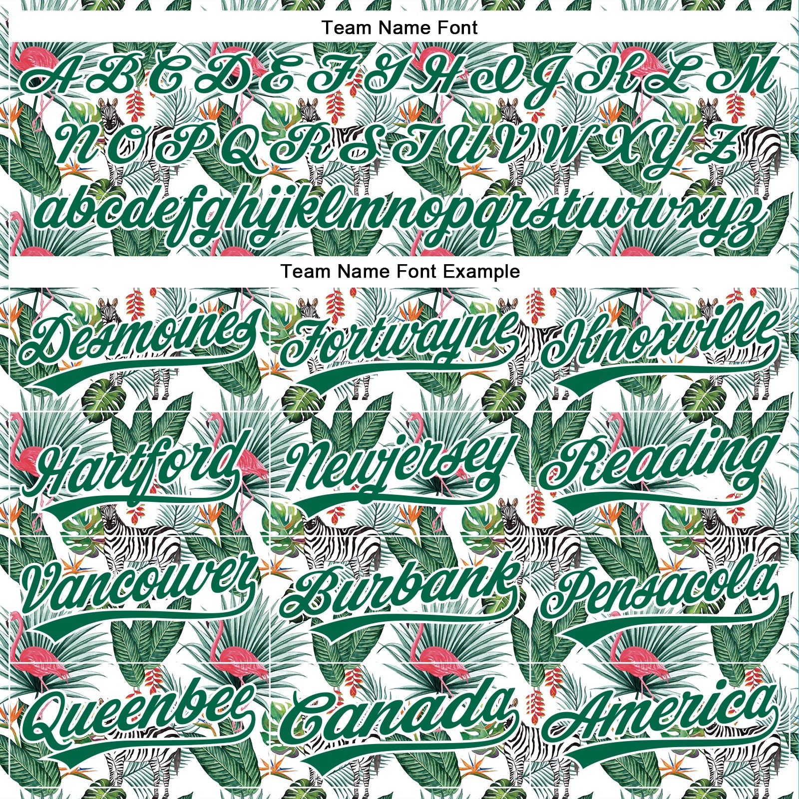 Custom White Kelly Green 3D Pattern Design Animal Zebra Flamingo And Hawaii Palm Leaves Authentic Baseball Jersey - Sky-Custom
