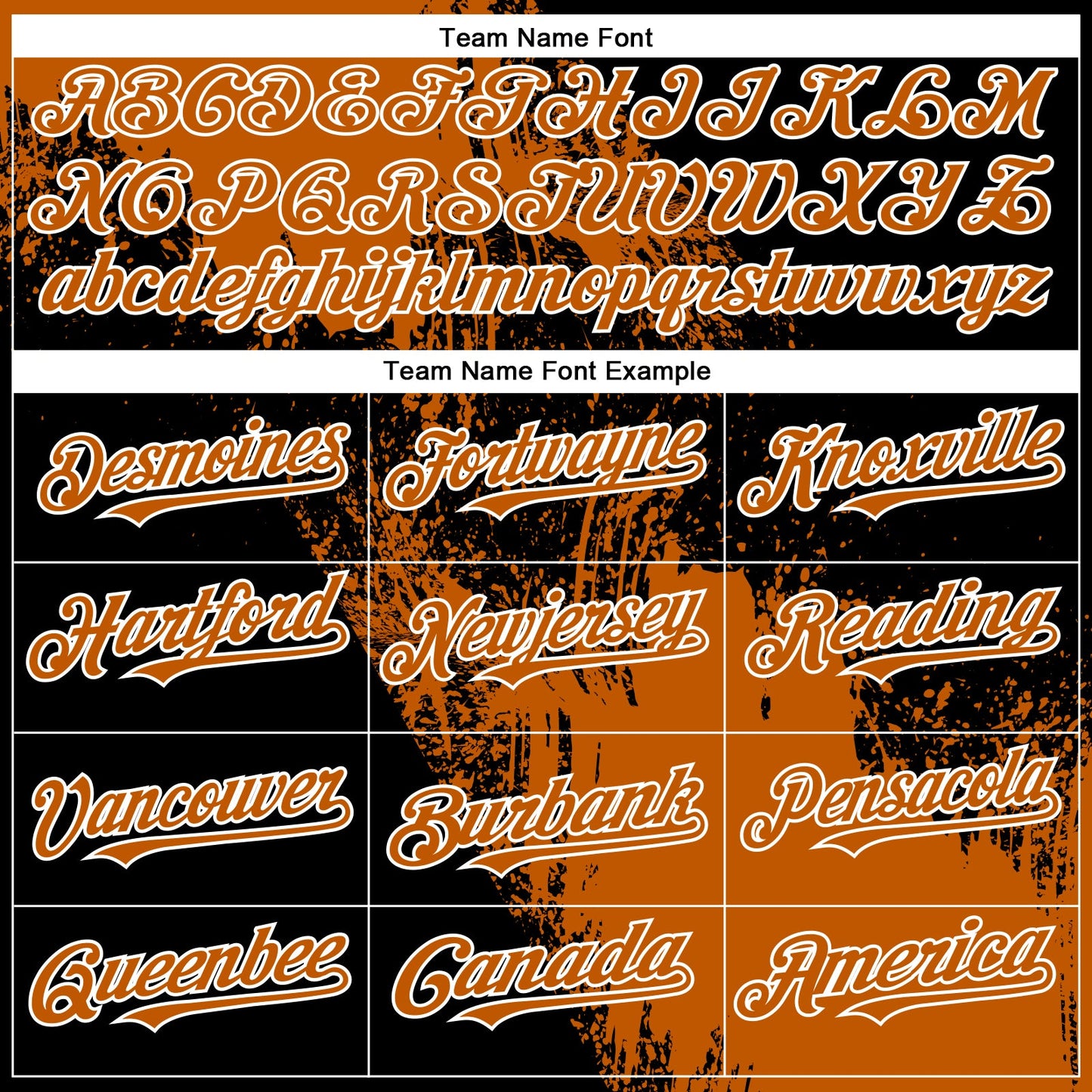 Custom Texas Orange Black-White 3D Pattern Design Abstract Brush Stroke Authentic Baseball Jersey - Sky-Custom