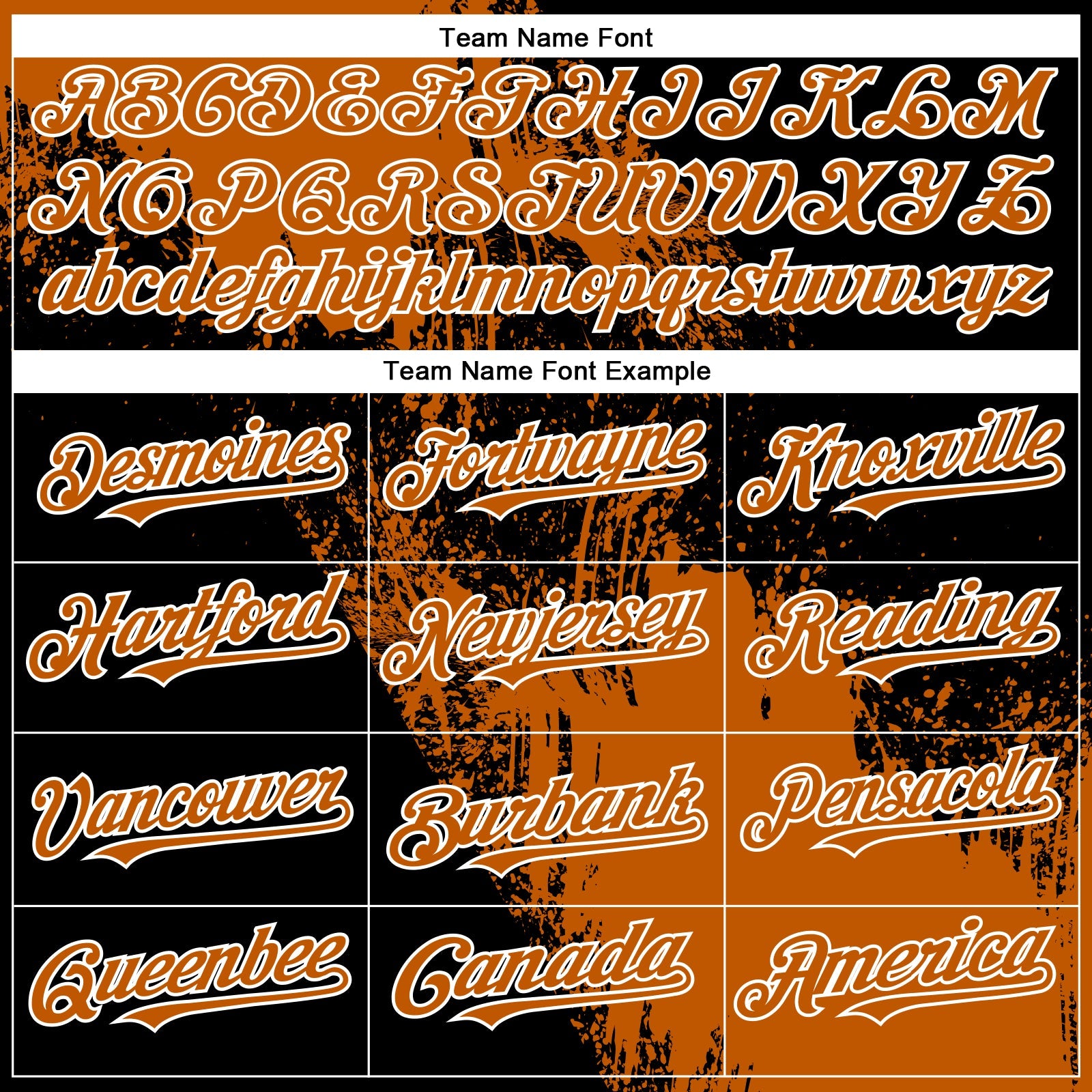 Custom Texas Orange Black-White 3D Pattern Design Abstract Brush Stroke Authentic Baseball Jersey - Sky-Custom